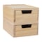 Martha Stewart Weston Stackable Light Natural Paulownia Wood Boxes W/Drawers, Desktop Organizers, 5.25in x 7in, 2PK LY-E2208115-2-NAT-MS - alternate 6